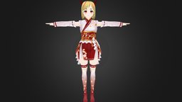 3D Anime Character girl for Blender 3