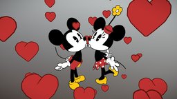 Mickey & Minnie anniversary kiss