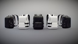 Urban PBR Backpack set Low and Mid poly