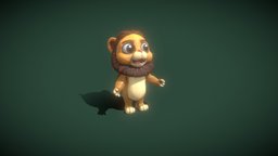 Cartoon Lion Animated 3D Model
