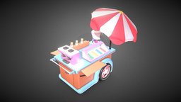 Stylized Toon Ice Cream Hand Car