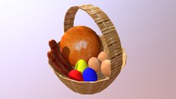 Polish Easter basket low poly