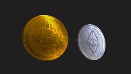 Bitcoin and Ethereum Coins