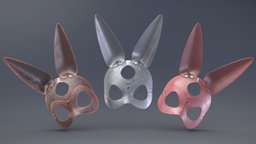 Leather bunny face mask