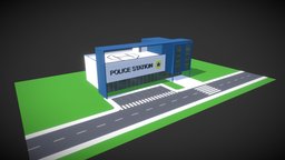 Low Poly Modern Police Station