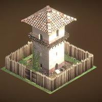 Low poly Roman tower