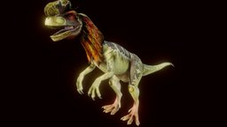 Dilophosaurus jurassic world rigged