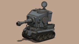 Stylized cartoon Tiger Tank
