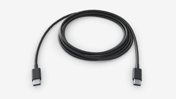 USB C cable double sided black