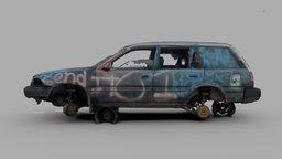 Graffitid Toyota Wagon (Raw Scan)