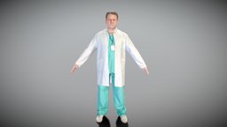 Male doctor in uniform ready for animation 370