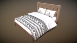 Realistic Lowpoly Bohemian Bed 5