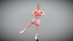 Woman exercising with fitness rubber band 340
