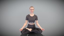 Woman sitting in yoga pose 362