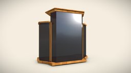 Wood And Glass Pulpit With Support