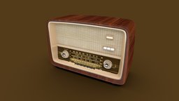 Vintage radio with wooden case