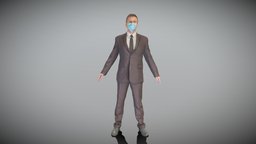 Man in suit and face mask in A-pose 378