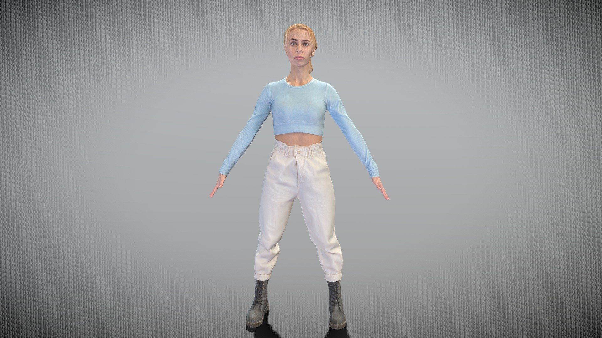 Cute woman ready for animation 363 3d model