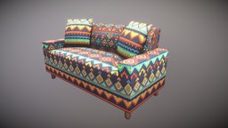 Lowpoly Realistic Bohemian Sofa 3