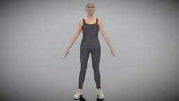 Woman with short hair ready for animation 299