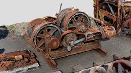 Old rusty steam winch [raw mobile scan]