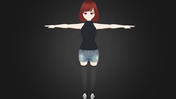 3D Anime Character girl for Blender 12